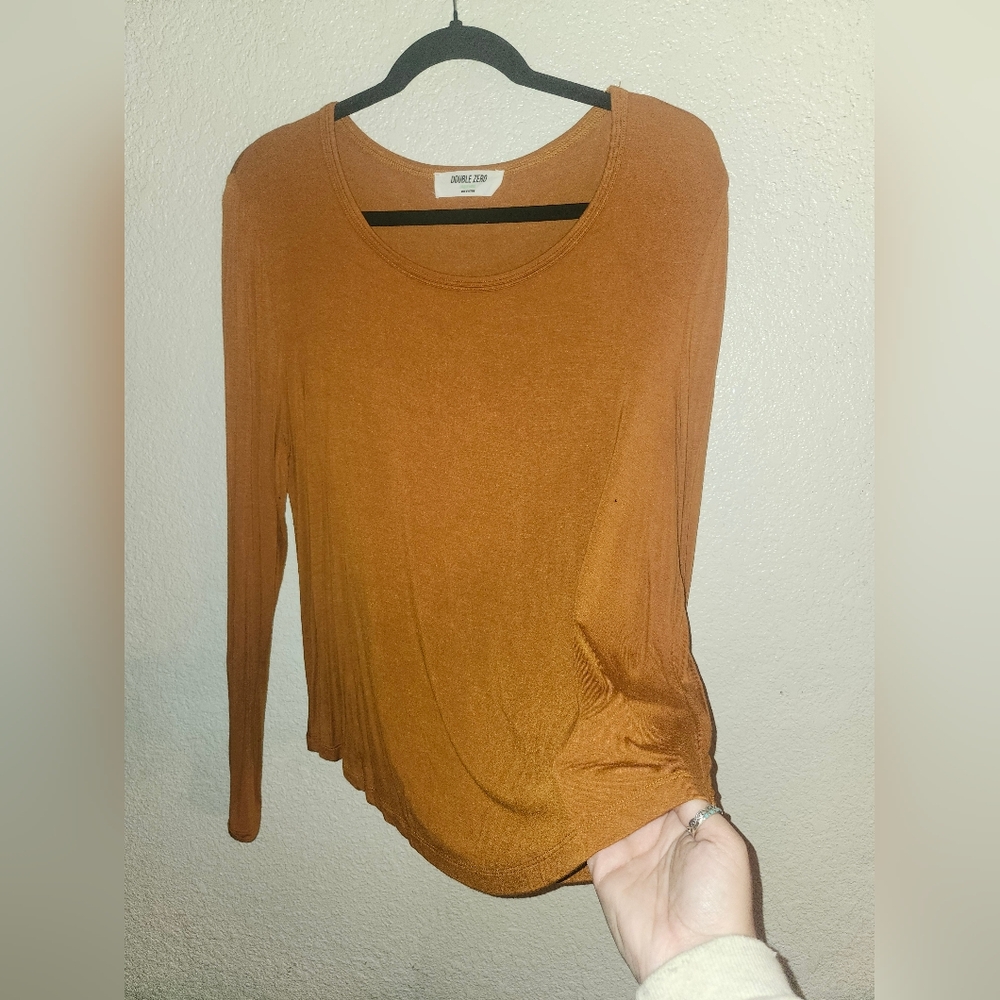 🥕NWOT Double Zero "Gotta Have It Longsleeve Top" Cinnamon or Carrot🥕 • Large🥕 - Picture 4 of 8